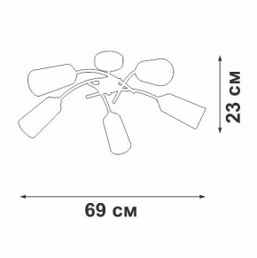 Люстра на штанге Vitaluce V2850 V2850-1/5PL в Тавде - tavda.ok-mebel.com | фото 5