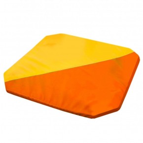Мат гимнастический 1,3x1,3x0,05м складной скошенные углы цв.оранжевый-желтый в Тавде - tavda.ok-mebel.com | фото 1