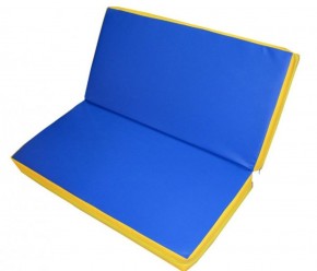 Мат гимнастический 1х1х0,08м складной цв. синий-желтый в Тавде - tavda.ok-mebel.com | фото