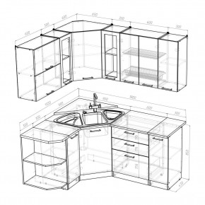 ОЛЬГА Кухонный гарнитур Оптима 3 (1500*1800 мм) в Тавде - tavda.ok-mebel.com | фото 2