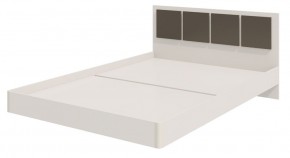 Парус Кровать 1200 на щитах (Белый/Графит) в изголовье 3 декор. квадрата в Тавде - tavda.ok-mebel.com | фото