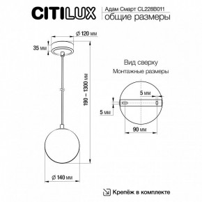Подвесной светильник Citilux Адам Смарт CL228B011 в Тавде - tavda.ok-mebel.com | фото 5