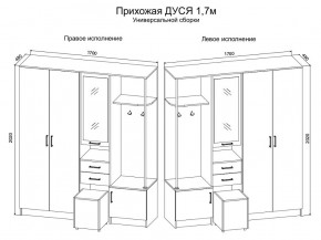 Прихожая Дуся 1.7 УНИ (Дуб Бунратти/Белый Бриллиант) в Тавде - tavda.ok-mebel.com | фото 2