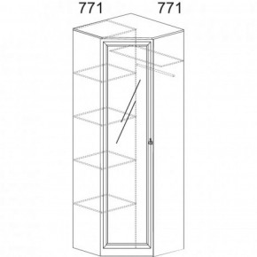 Шкаф угловой №621 "Инна" (угол 770*770) Денвер темный в Тавде - tavda.ok-mebel.com | фото 2