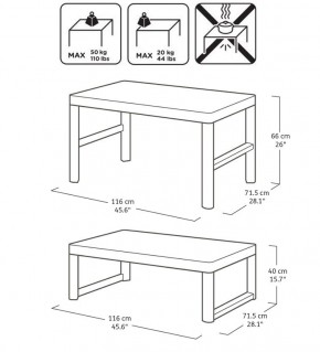 Раскладной стол Лион с регулируемой высотой столешницы (Lyon rattan table) графит (h400/650) в Тавде - tavda.ok-mebel.com | фото 3