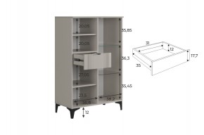 РИЧ Комод 2 со стеклом в Тавде - tavda.ok-mebel.com | фото 3