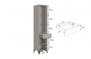 РИЧ Шкаф однодверный со стеклом в Тавде - tavda.ok-mebel.com | фото 3