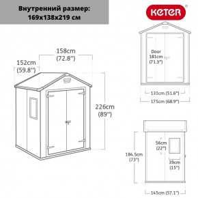 Сарай Манор 6x5DD (Manor 6x5DD) cерый/белый в Тавде - tavda.ok-mebel.com | фото 2