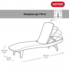 Шезлонг Пацифик (Pacific) графит в Тавде - tavda.ok-mebel.com | фото 2