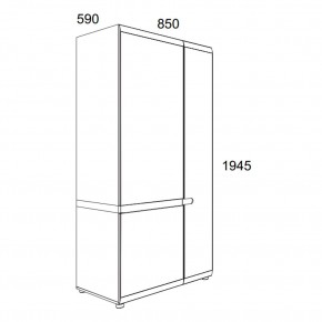 Шкаф 2D/TYP 20A, LINATE ,цвет белый/сонома трюфель в Тавде - tavda.ok-mebel.com | фото 3