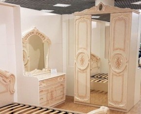 Шкаф 3-х дверный с зеркалами (01.143) Роза (беж) в Тавде - tavda.ok-mebel.com | фото 3