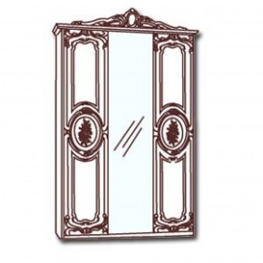 Шкаф 3-х дверный с зеркалами (01.143) Роза (могано) в Тавде - tavda.ok-mebel.com | фото