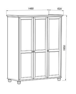Шкаф 30 Вествик трёхдверный, массив сосны, цвет белый в Тавде - tavda.ok-mebel.com | фото 2
