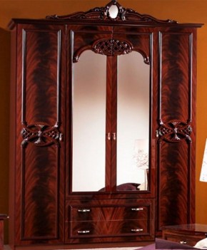Шкаф 4-х дверный с зеркалами (03.144) Ольга (могано) в Тавде - tavda.ok-mebel.com | фото