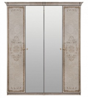 Шкаф 4-х створчатый (1+2+1) с Зеркалом "Патрисия" (крем) в Тавде - tavda.ok-mebel.com | фото 1