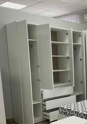 Шкаф 4-ств. с 3 ящиками "Бьянко" в Тавде - tavda.ok-mebel.com | фото 2