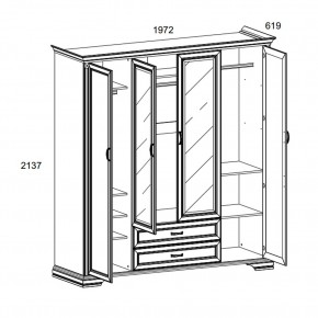 Шкаф 4D2S Z , MONAKO, цвет Сосна винтаж в Тавде - tavda.ok-mebel.com | фото