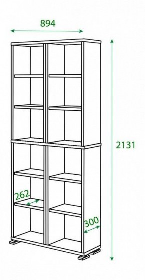 Шкаф книжный Домино ПУ-30-3 в Тавде - tavda.ok-mebel.com | фото 2