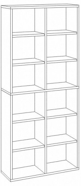 Шкаф книжный Домино СУ(ш2в2)+4ФГ в Тавде - tavda.ok-mebel.com | фото 2