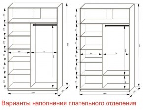 Шкаф-купе 1400 серии SOFT D6+D6+B2+PL3 (2 ящика+2штанги) профиль «Капучино» в Тавде - tavda.ok-mebel.com | фото 7