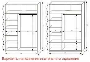 Шкаф-купе 1600 серии SOFT D6+D6+B2+PL3 (2 ящика+2штанги) профиль «Капучино» в Тавде - tavda.ok-mebel.com | фото 8