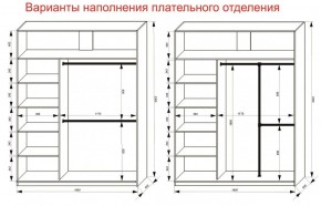 Шкаф-купе 1800 серии SOFT D6+D6+B2+PL3 (2 ящика+2штанги) профиль «Капучино» в Тавде - tavda.ok-mebel.com | фото 8