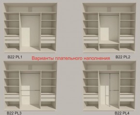 Шкаф-купе 2100 серии SOFT D2+D7+D3+B22+PL2 (по 2 ящика лев/прав+1штанга+1полка) профиль «Графит» в Тавде - tavda.ok-mebel.com | фото 6