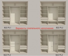 Шкаф-купе 2400 серии SOFT D7+D3+D3+B22+PL4 (по 2 ящика лев/прав+2штанги) профиль «Капучино» в Тавде - tavda.ok-mebel.com | фото 6