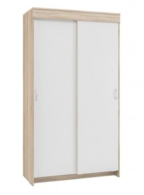 Шкаф-купе Бассо 1.0 (Дуб Сонома/Белый) 2 двери 2 зеркальные вставки в Тавде - tavda.ok-mebel.com | фото 3