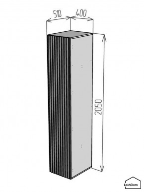 Шкаф Linnea MHR-1PO 2050х400х510 (Белый-М 11.1.2) в Тавде - tavda.ok-mebel.com | фото 2