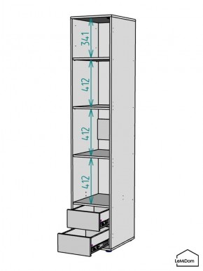 Шкаф Linnea MHR-1PO-4 2050х400х510 (Белый-М 11.1.2) в Тавде - tavda.ok-mebel.com | фото 3