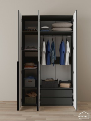 Шкаф Linnea MHR-3-2 2050х1200х510 (Графит-М 11.1.25) в Тавде - tavda.ok-mebel.com | фото 5