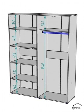 Шкаф Linnea MHR-4-1 2050х1600х510 (Белый-М 11.1.2) в Тавде - tavda.ok-mebel.com | фото 3