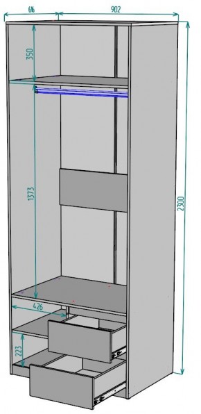 Шкаф Мальта H200 в Тавде - tavda.ok-mebel.com | фото 2