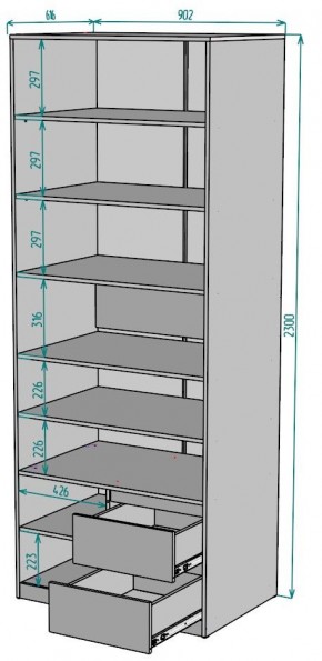 Шкаф Мальта H202 в Тавде - tavda.ok-mebel.com | фото 2