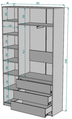 Шкаф Мальта H204 в Тавде - tavda.ok-mebel.com | фото 2