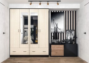 Шкаф Ронда ШК-4 с зеркалом (венге/беленый дуб) в Тавде - tavda.ok-mebel.com | фото 3