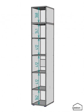 Шкаф с антресолью Linnea MHR-1A-2 2450х400х510 (Графит-М 11.1.25) в Тавде - tavda.ok-mebel.com | фото 3