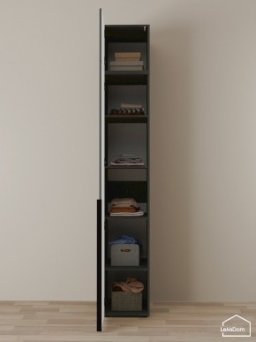 Шкаф с антресолью Linnea MHR-1A-2 2450х400х510 (Графит-М 11.1.25) в Тавде - tavda.ok-mebel.com | фото 4