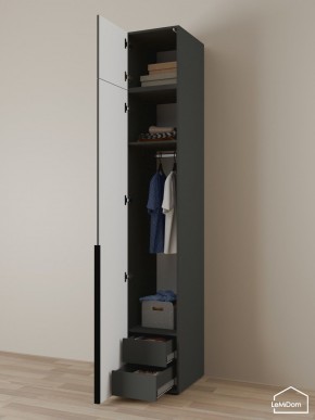 Шкаф с антресолью Linnea MHR-1A-3 2450х400х510 (Графит-М 11.1.25) в Тавде - tavda.ok-mebel.com | фото 5