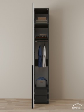 Шкаф с антресолью Linnea MHR-1A-3 2450х400х510 (Графит-М 11.1.25) в Тавде - tavda.ok-mebel.com | фото 6