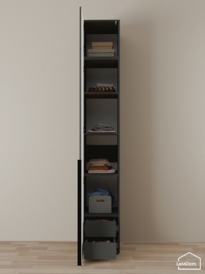 Шкаф с антресолью Linnea MHR-1A-4 2450х400х510 (Графит-М 11.1.25) в Тавде - tavda.ok-mebel.com | фото 4