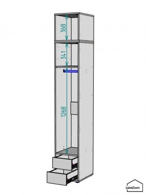 Шкаф с антресолью Linnea MHR-1POA-3 2450х400х510 (Белый-М 11.1.2) в Тавде - tavda.ok-mebel.com | фото 3