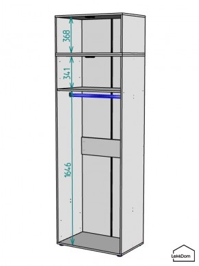 Шкаф с антресолью Linnea MHR-2A-1 2450х800х510 (Графит-М 11.1.25) в Тавде - tavda.ok-mebel.com | фото 3