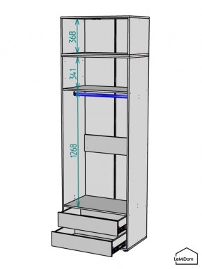 Шкаф с антресолью Linnea MHR-2A-3 2450х800х510 (Белый-М 11.1.2) в Тавде - tavda.ok-mebel.com | фото 3