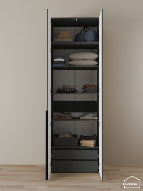 Шкаф с антресолью Linnea MHR-2A-3 2450х800х510 (Графит-М 11.1.25) в Тавде - tavda.ok-mebel.com | фото 5