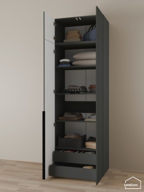 Шкаф с антресолью Linnea MHR-2A-3 2450х800х510 (Графит-М 11.1.25) в Тавде - tavda.ok-mebel.com | фото 6