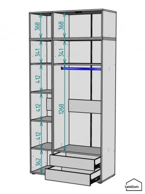 Шкаф с антресолью Linnea MHR-3POA-2 2450х1200х510 (Белый-М 11.1.2) в Тавде - tavda.ok-mebel.com | фото 3
