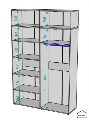 Шкаф с антресолью Linnea MHR-4POA-1 2450х1600х510 (Белый-М 11.1.2) в Тавде - tavda.ok-mebel.com | фото 3