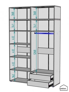 Шкаф с антресолью Linnea MHR-4POA-2 2450х1600х510 (Белый-М 11.1.2) в Тавде - tavda.ok-mebel.com | фото 3